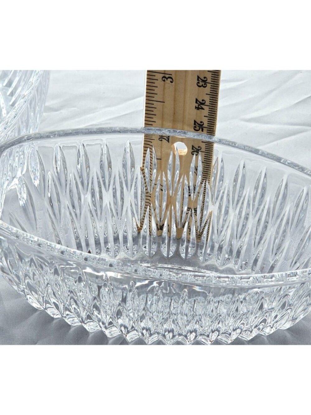 Princess House Highlights Spoon Holder Crystal 5.5" fork utensil rests 2pc buffe - Picture 6 of 7